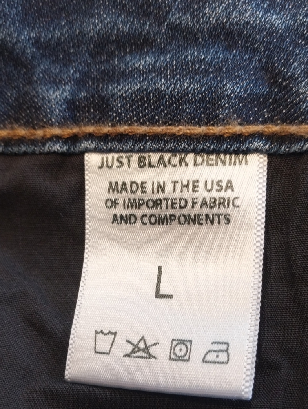 Just Black Stitch Fix NWT Tatiana Denim Skirt Size Large Indigo Blue Frayed Hem - Picture 10 of 12
